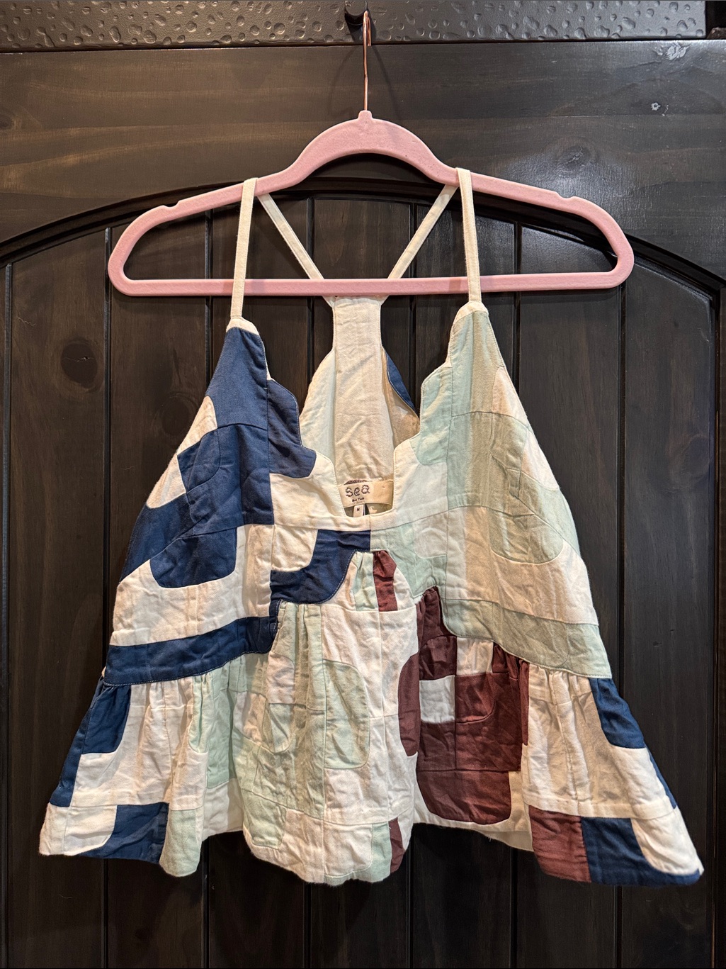 Sea Patchwork Cari Cotton Tank Top
